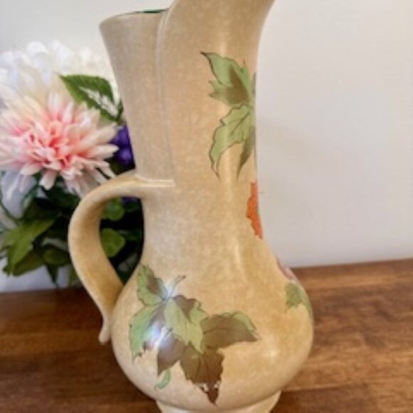 Vintage Cleland England Floral Pottery Vase Hand Painted Cottagecore English Dec - Picture 3 of 7